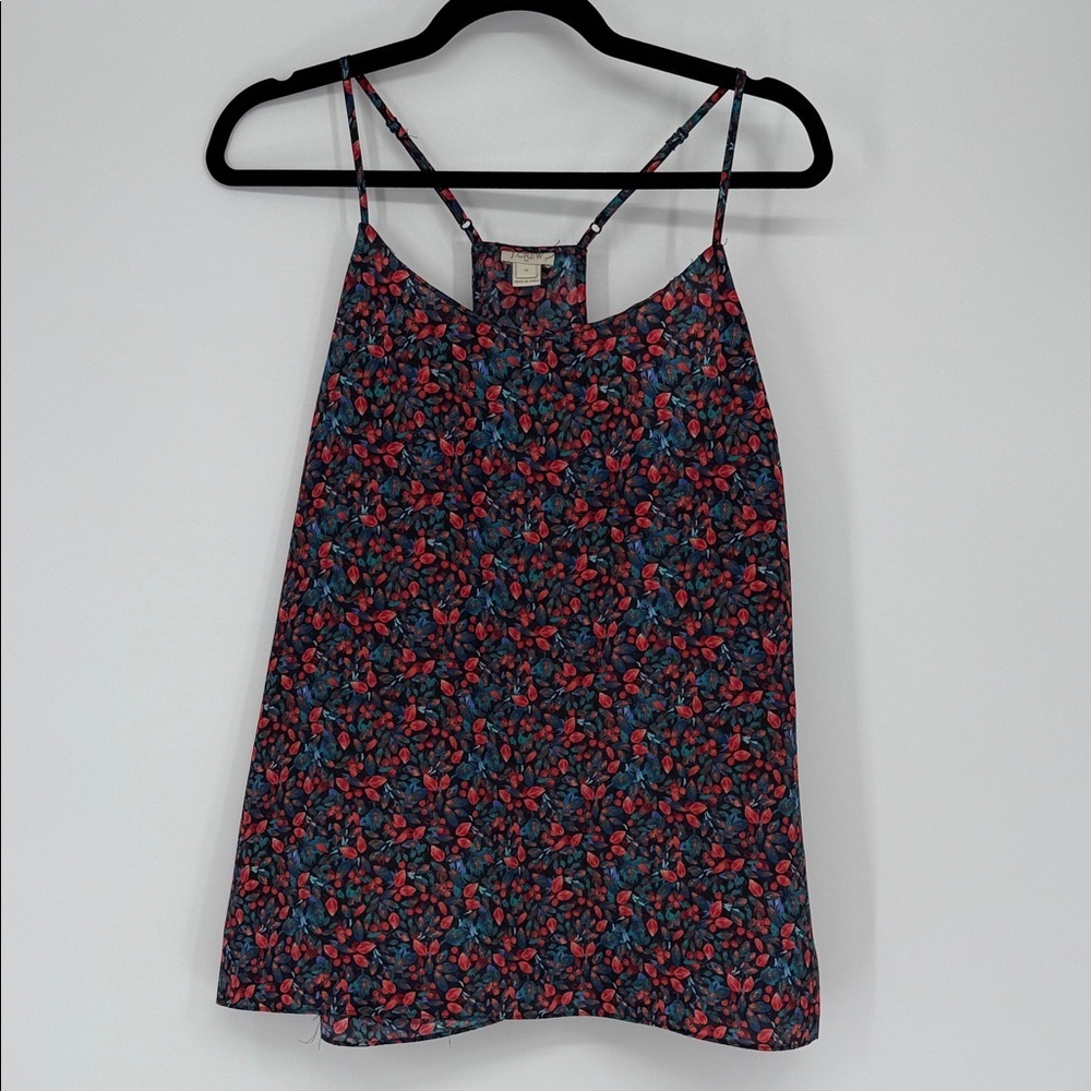 J.Crew Floral Racerback Cami Tank Top Size 12 Lightweight Blouse